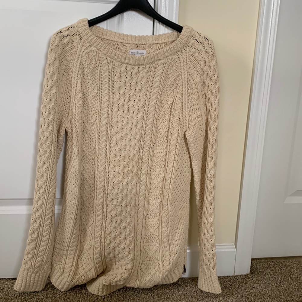 LL bean size small women’s cozy beige sweater